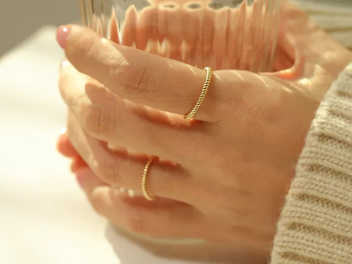 MinimalBijoux Rings 14K 18K Gold Twist Layered Ring