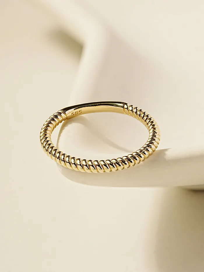 MinimalBijoux Rings 14K 18K Gold Twist Layered Ring