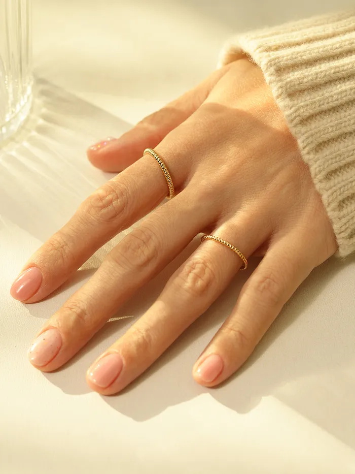 MinimalBijoux Rings 14K 18K Gold Twist Layered Ring