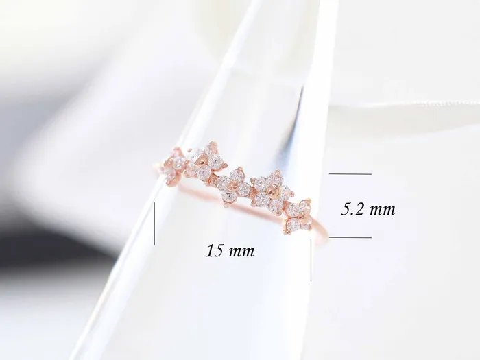 MinimalBijoux Rings 14K Flower Cubic Ring