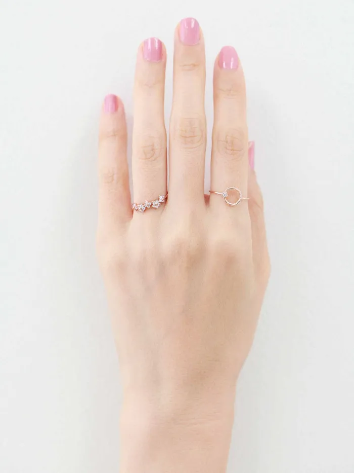 MinimalBijoux Rings 14K Flower Cubic Ring