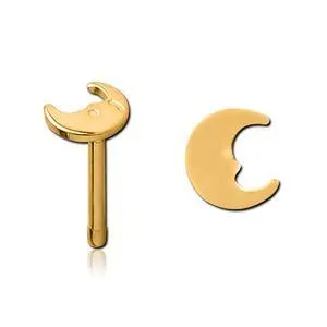 Moon Gold Nose Bone Tulsa Body Jewelry Earrings