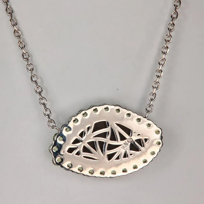 Moriartys Gem Art 14K White Gold Ammolite and Demantoid Garnet Necklace 1000cts Necklaces