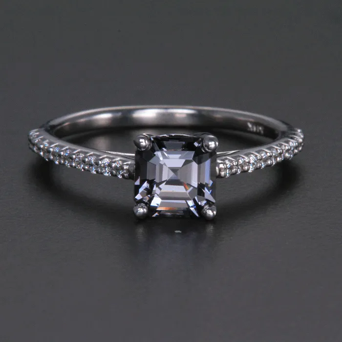 Moriartys Gem Art 14K White Gold Grey Spinal and Diamond Ring 133 Carats Rings Moriartys Gem Art 14K White Gold Grey Spinal and Diamond Ring 133 Carats Rings