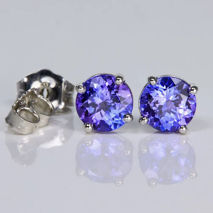 Moriartys Gem Art 14K White Gold Tanzanite Stud Earrings 161cts Earrings