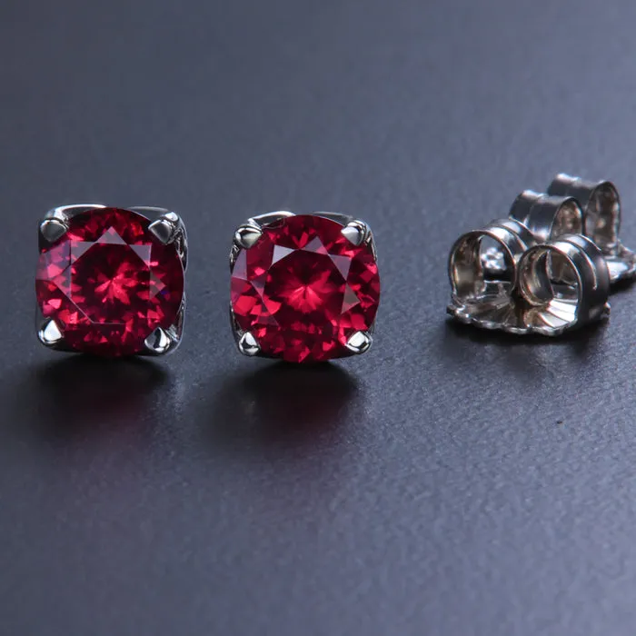 Moriartys Gem Art Earrings 14K White Gold Umbalite Garnet Stud Earrings 246 Carats