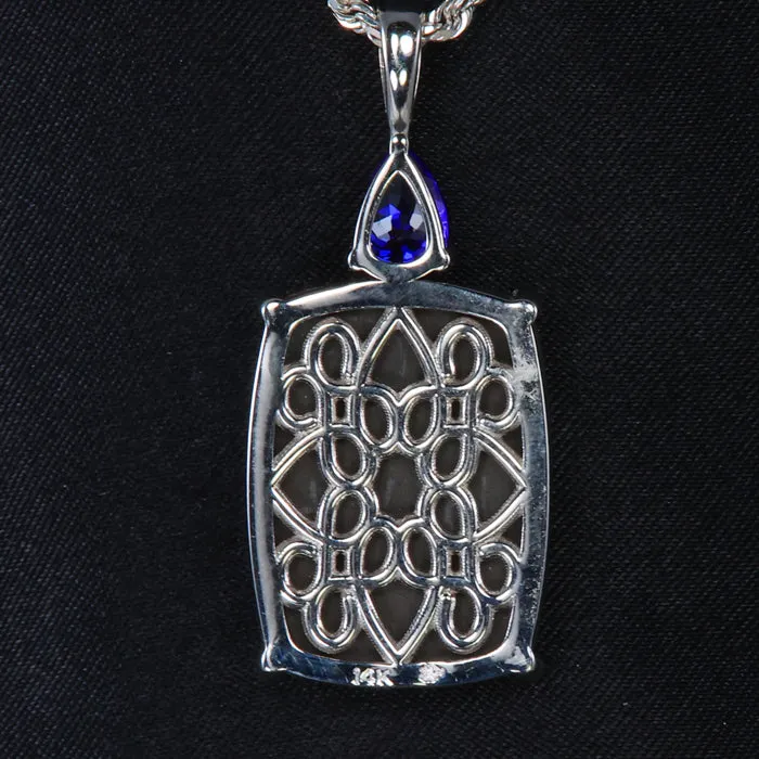 Moriartys Gem Art Necklaces 14k White Gold Ammonite and Tanzanite Pendant 1968 Carats
