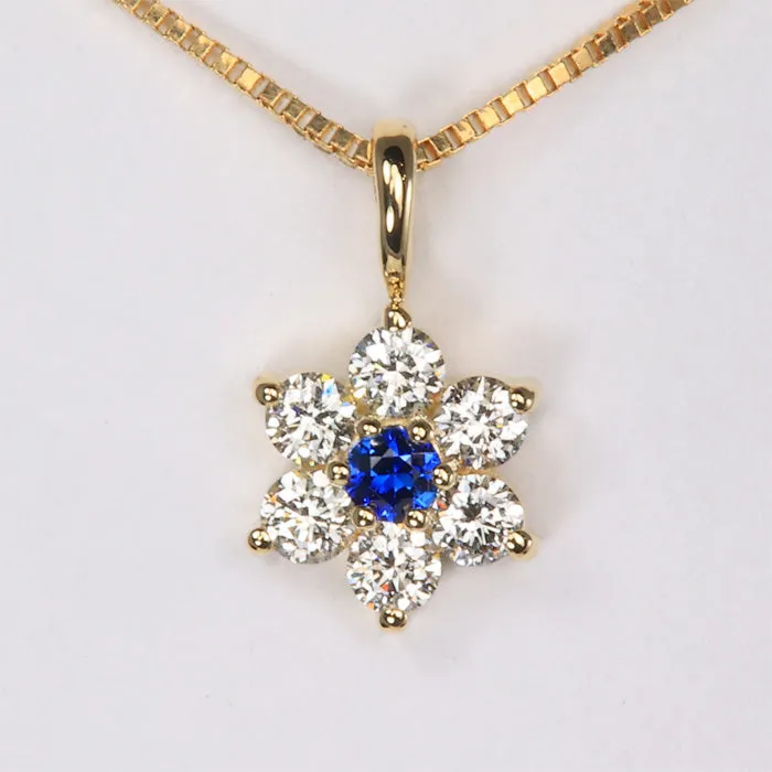 Necklaces 14K Yellow Gold Blue Sapphire and Diamond Pendant 08cts Moriartys Gem Art Necklaces 14K Yellow Gold Blue Sapphire and Diamond Pendant 08cts Moriartys Gem Art