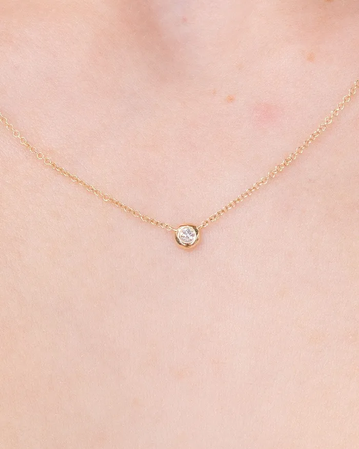 Necklaces Princess Bride Diamonds 005ct Diamond Bezel Necklace 14k Yellow Gold
