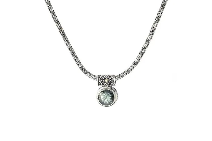 Necklaces Samuel B Droplet Necklace Green Amethyst