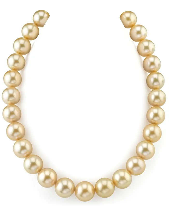 Necklaces SPT 16178mm Golden South Sea Pearl Necklace AAAA Quality