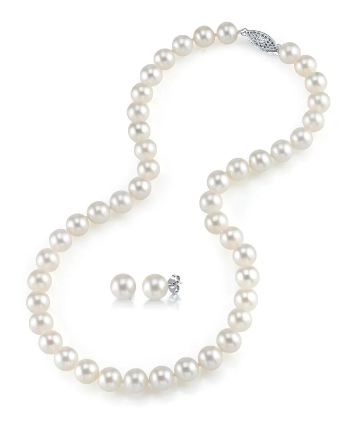 Necklaces SPT 8595mm Freshwater Pearl Necklace Earrings