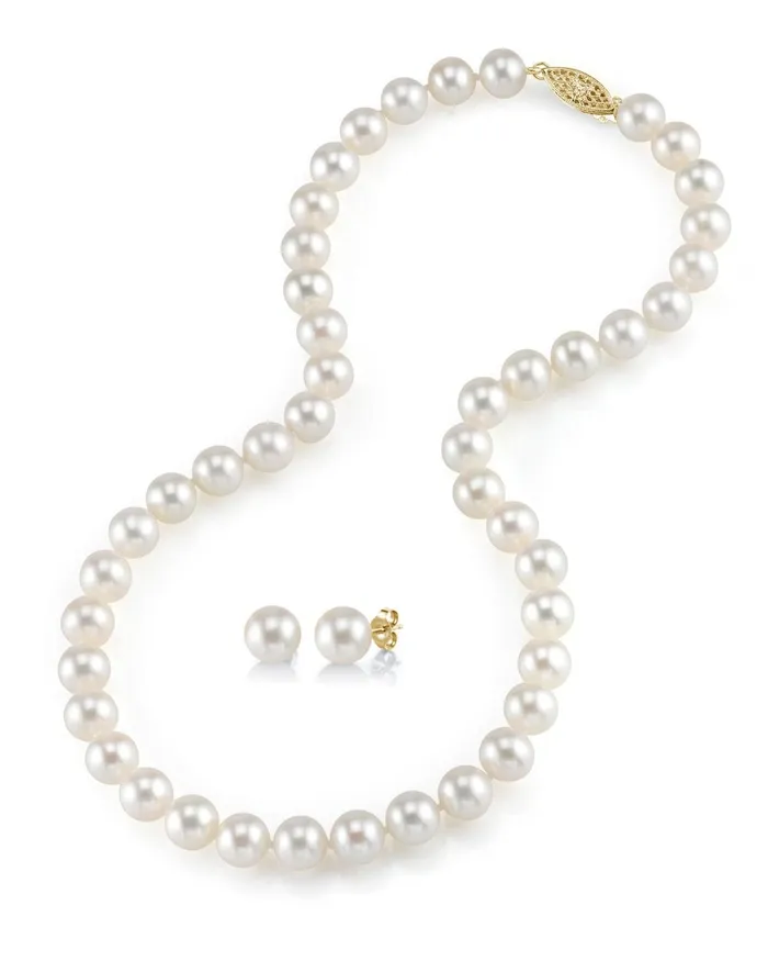 Necklaces SPT 8595mm Freshwater Pearl Necklace Earrings