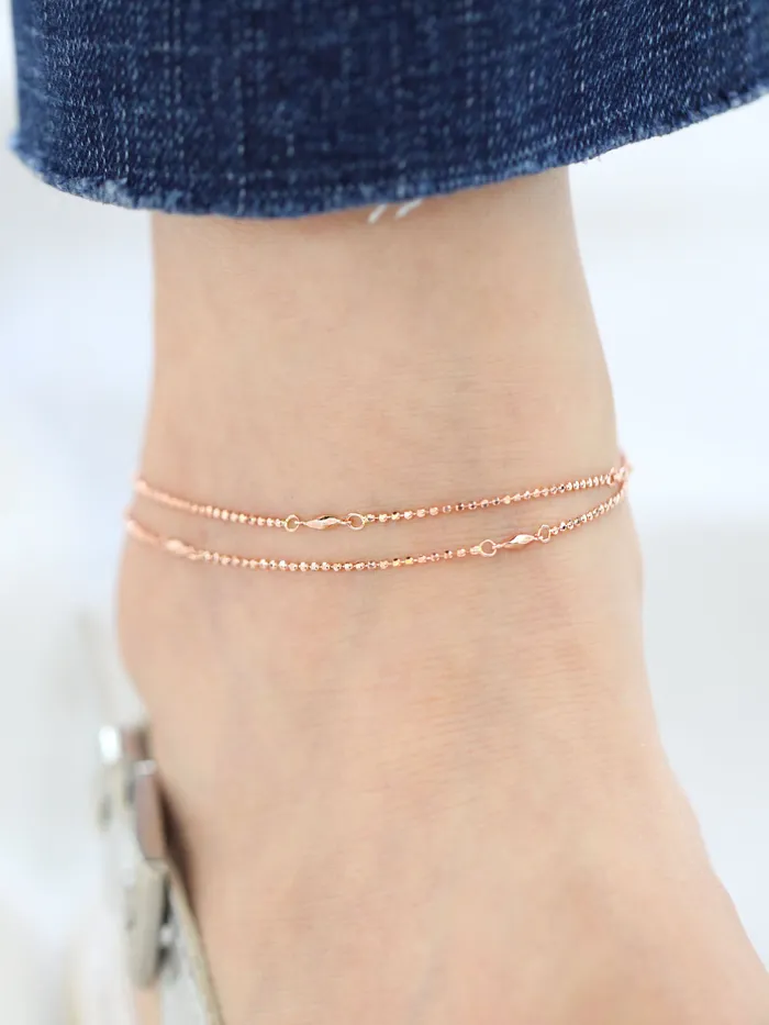 PreStyled Sets MinimalBijoux 14K Gold Cutting Ball Layered Anklet