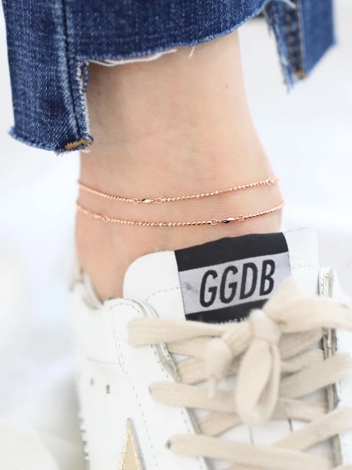 PreStyled Sets MinimalBijoux 14K Gold Cutting Ball Layered Anklet