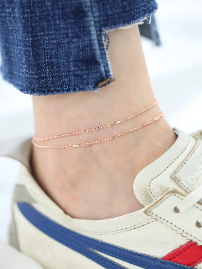PreStyled Sets MinimalBijoux 14K Gold Cutting Ball Layered Anklet