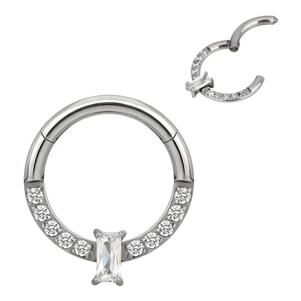 Rectangle Pave Titanium Hinged Ring Tulsa Body Jewelry Rings Rectangle Pave Titanium Hinged Ring Tulsa Body Jewelry Rings
