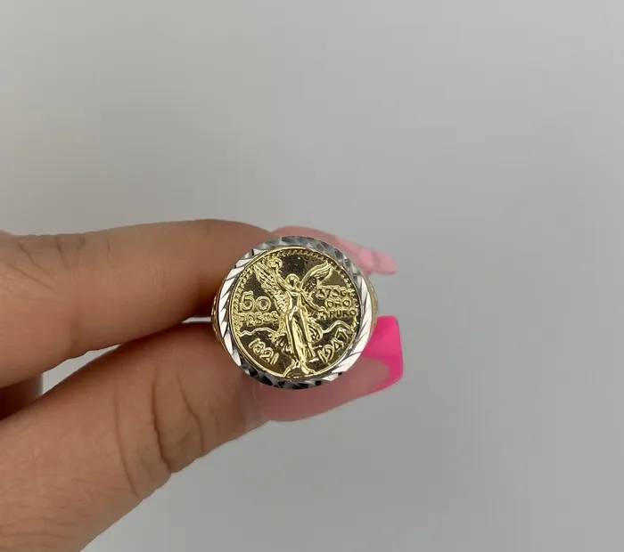 Rings 14k Gold Centenario Style Mens Ring PreOrder AB and J