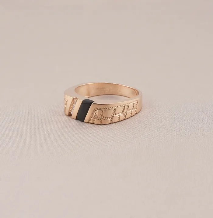 Rings 14K Gold Nugget Mens Ring RG1539 AB and J Rings 14K Gold Nugget Mens Ring RG1539 AB and J