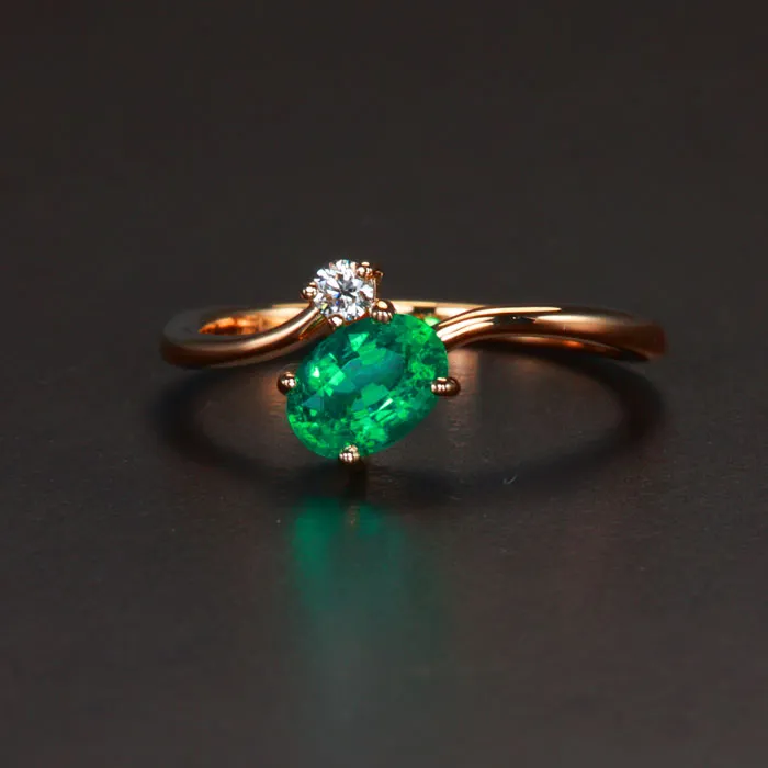 Rings 14K Yellow Gold Oval Emerald and Diamond Ring 65 Carats Moriartys Gem Art Rings 14K Yellow Gold Oval Emerald and Diamond Ring 65 Carats Moriartys Gem Art