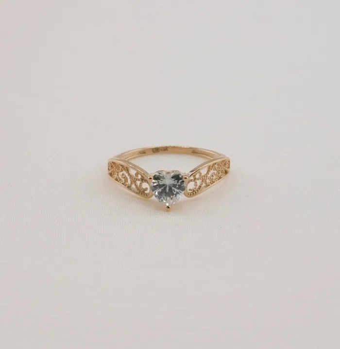 Rings AB and J 14k Gold Heart Ring RG412
