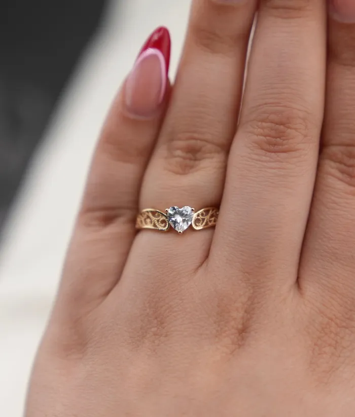 Rings AB and J 14k Gold Heart Ring RG412