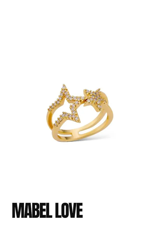 Rings Double Star Adjusted Ring Mabel Love Boutique