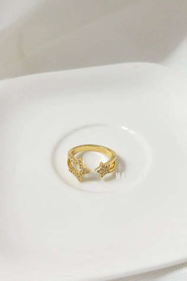 Rings Double Star Adjusted Ring Mabel Love Boutique