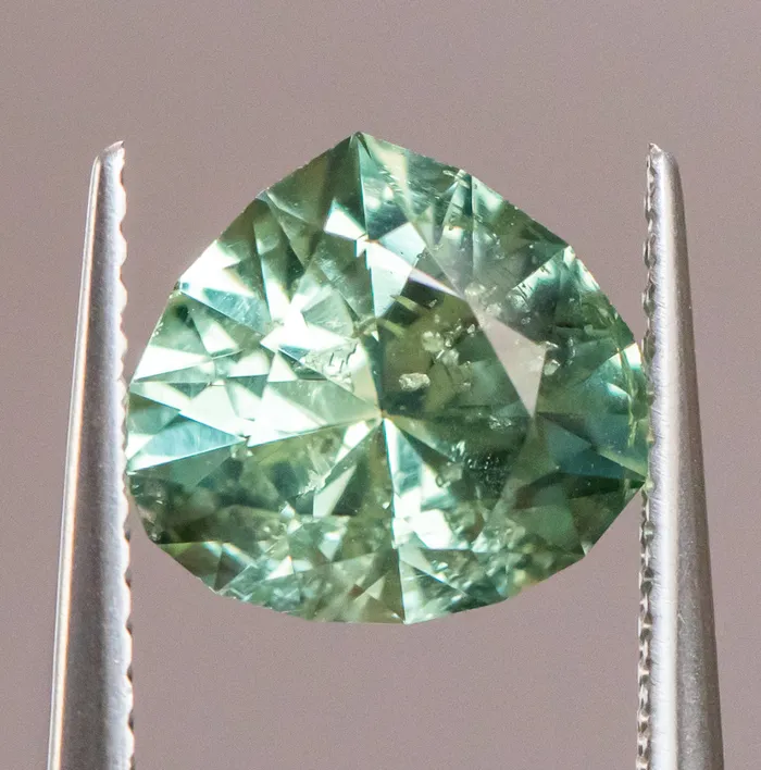 Rings Dudley Blauwet Gems 328ct Pear Untreated Montana Sapphire and Diamond Asymmetrical Cluster Ring in 14k Green Gold