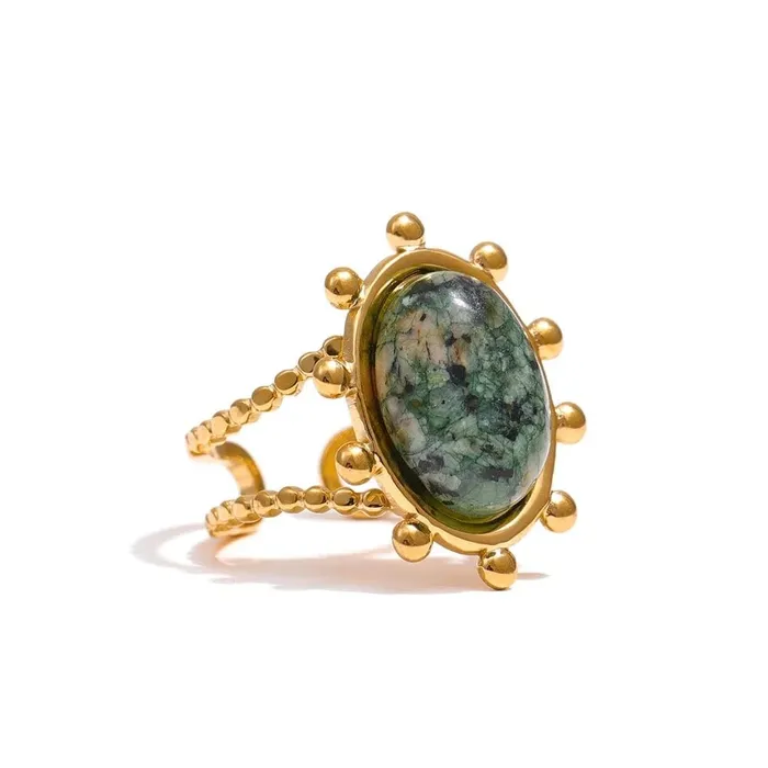 Rings Mabel Love Co Moss Agate Ring