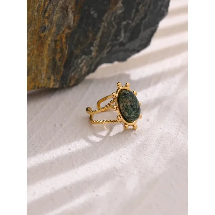 Rings Mabel Love Co Moss Agate Ring