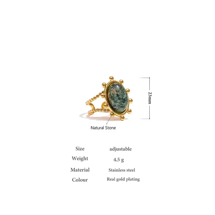 Rings Mabel Love Co Moss Agate Ring