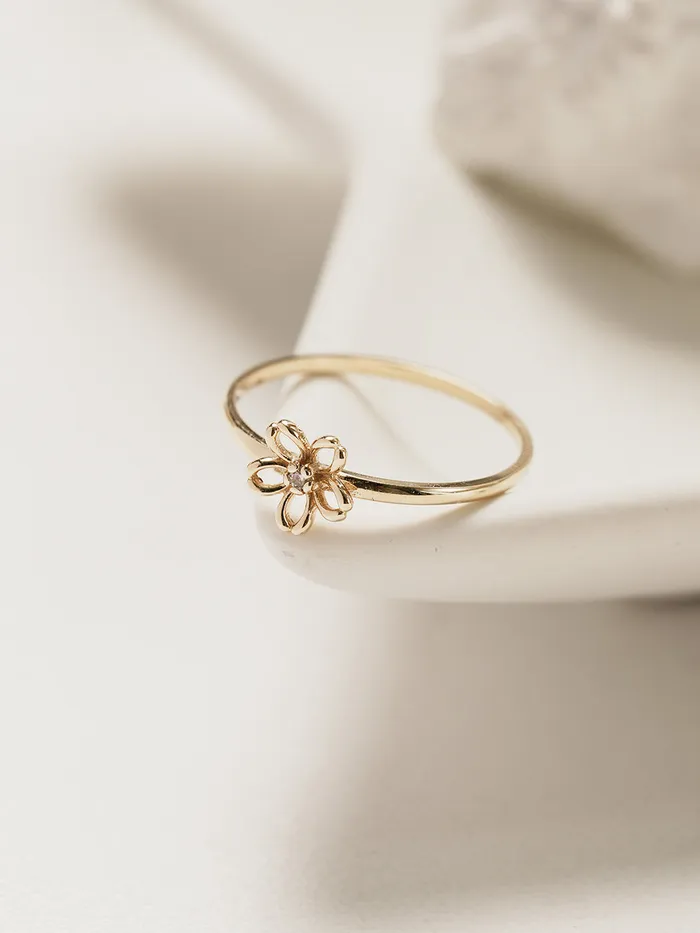 Rings MinimalBijoux 14K 18K Daisy Flower Layered Ring