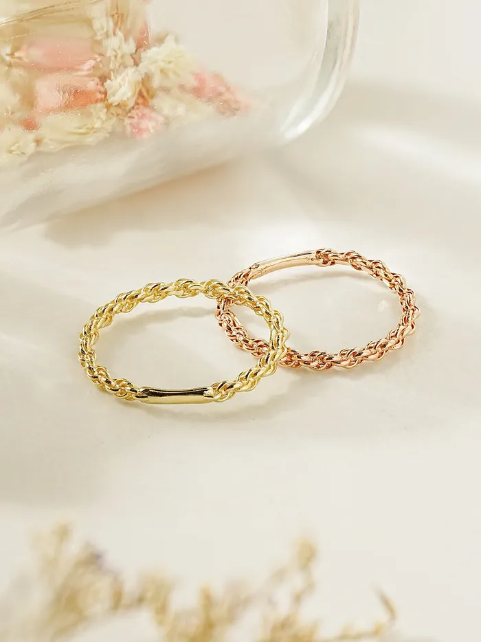 Rings MinimalBijoux 14K 18K Twist Chain Ring