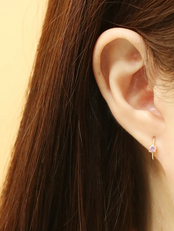 Rings MinimalBijoux 14K Gold Simple Cubic Half Ring Cartilage Earring 20G18G16G