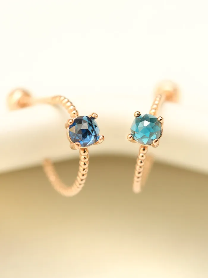 Rings MinimalBijoux 14K Gold Simple Cubic Half Ring Cartilage Earring 20G18G16G