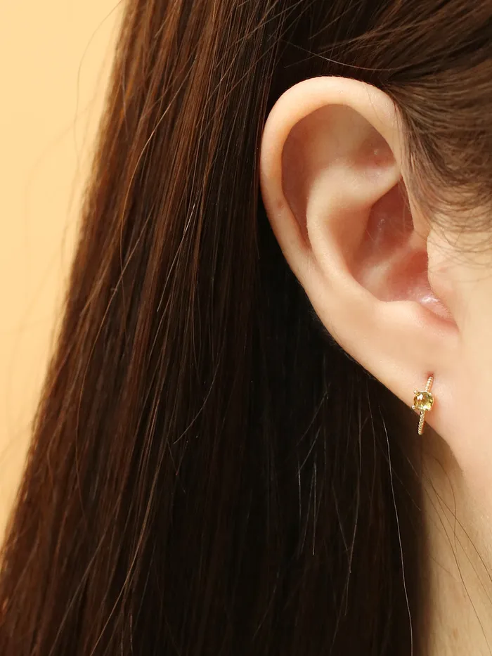 Rings MinimalBijoux 14K Gold Simple Cubic Half Ring Cartilage Earring 20G18G16G