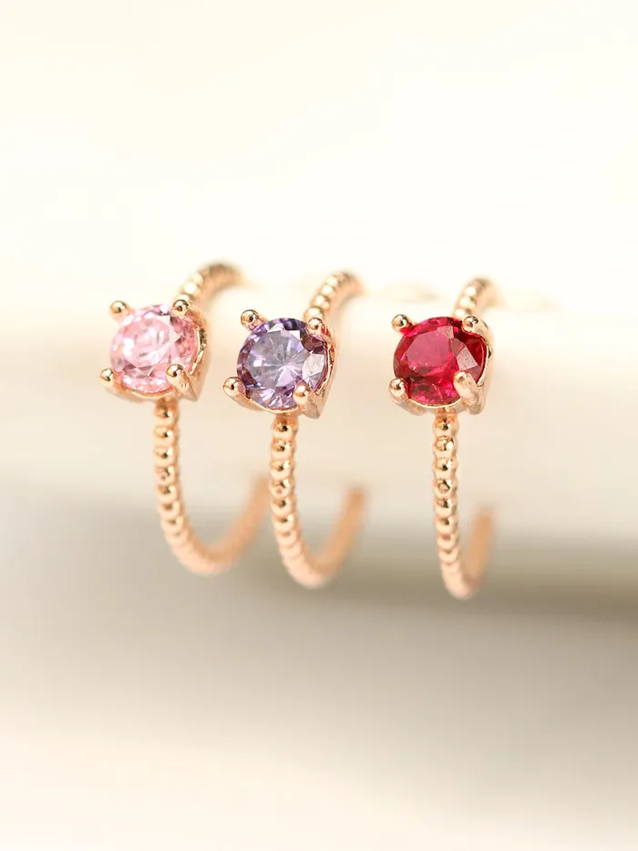 Rings MinimalBijoux 14K Gold Simple Cubic Half Ring Cartilage Earring 20G18G16G
