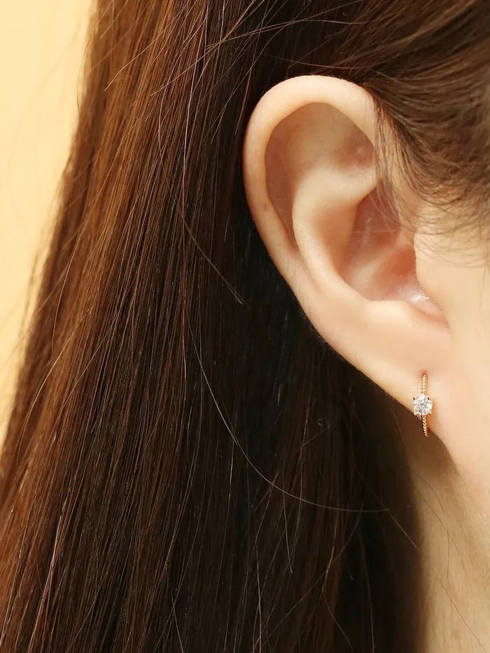 Rings MinimalBijoux 14K Gold Simple Cubic Half Ring Cartilage Earring 20G18G16G