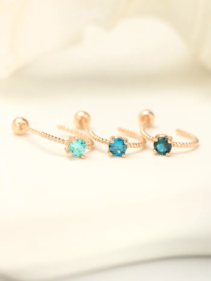 Rings MinimalBijoux 14K Gold Simple Cubic Half Ring Cartilage Earring 20G18G16G