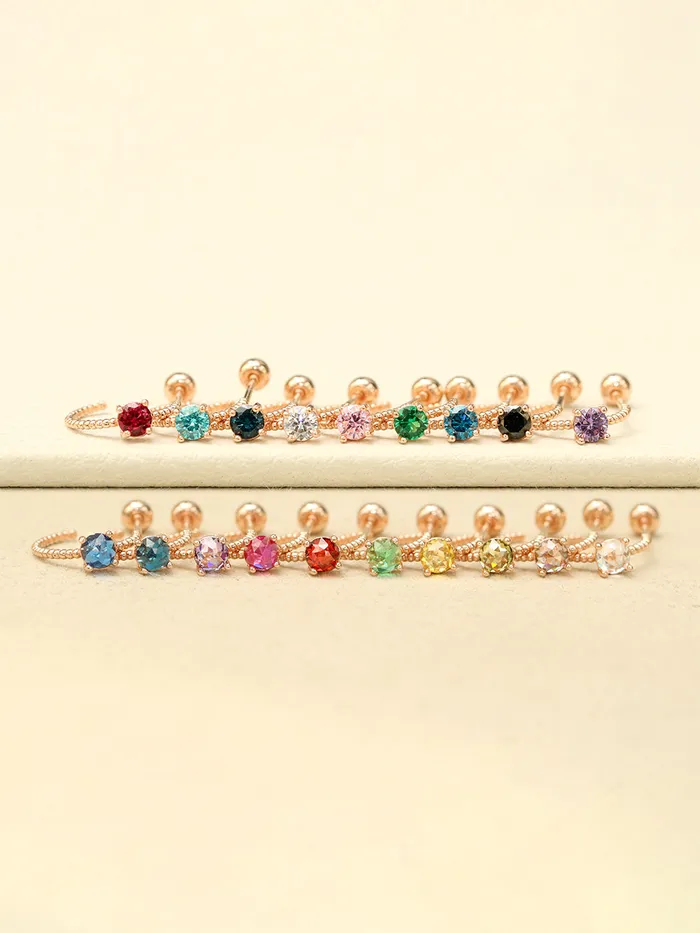 Rings MinimalBijoux 14K Gold Simple Cubic Half Ring Cartilage Earring 20G18G16G