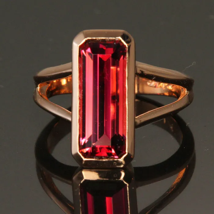 Rings Moriartys Gem Art 14K Rose Gold 497 Carat Pink Tourmaline Ring Designed by Christopher Michael