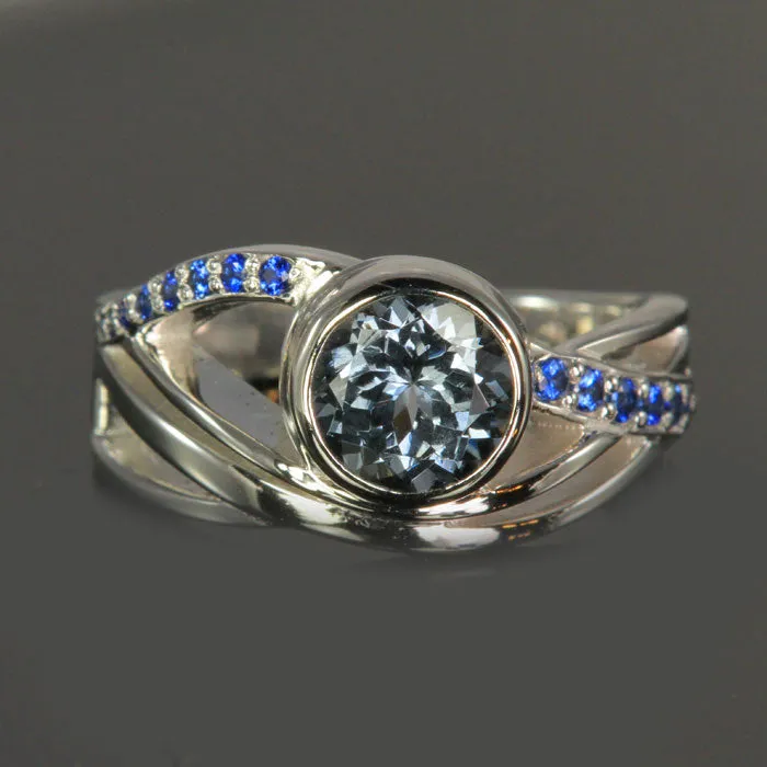 Rings Moriartys Gem Art 14k White Gold Grey Spinel and Blue Sapphire Ring 177 Carats Rings Moriartys Gem Art 14k White Gold Grey Spinel and Blue Sapphire Ring 177 Carats