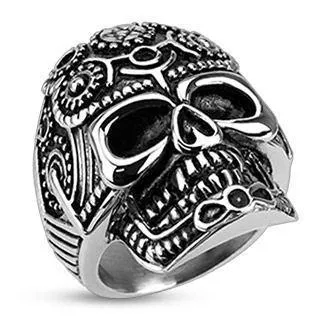 Rings Tulsa Body Jewelry Stainless Pentagram Gear Skull Ring