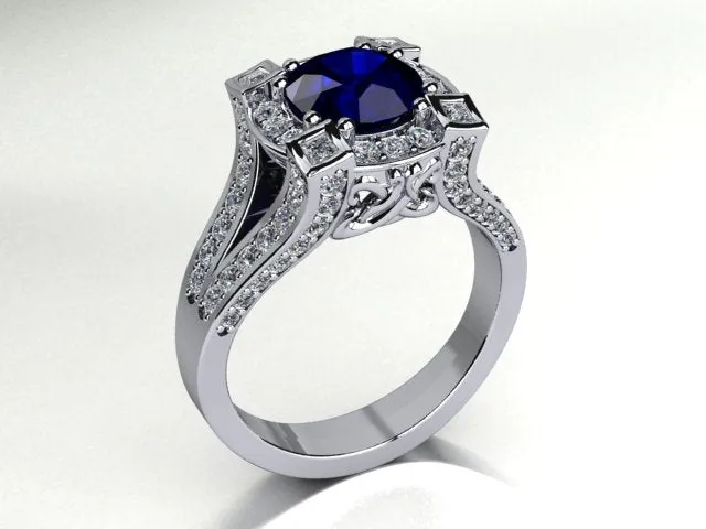 Rings vendorunknown Custom Ring With Rare Natural Color Blue Sapphire 265 Carat