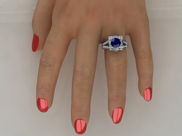 Rings vendorunknown Custom Ring With Rare Natural Color Blue Sapphire 265 Carat