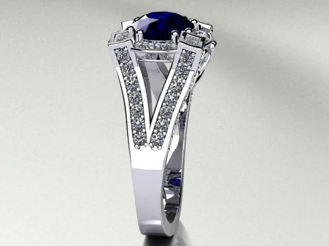 Rings vendorunknown Custom Ring With Rare Natural Color Blue Sapphire 265 Carat