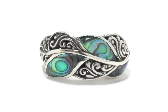 Samuel B Rings Cascada Leaf Ring Paua