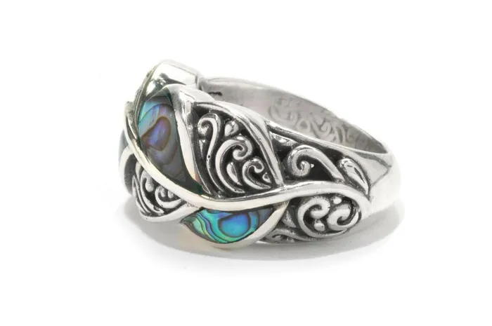 Samuel B Rings Cascada Leaf Ring Paua