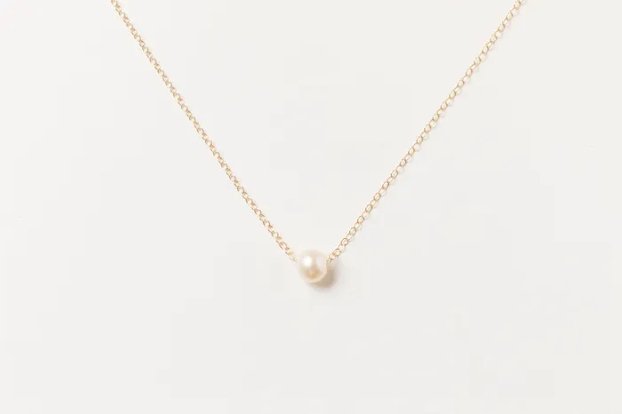 Sheena Marshall Jewelry Necklaces Grit Pearl Necklace Gold Fill